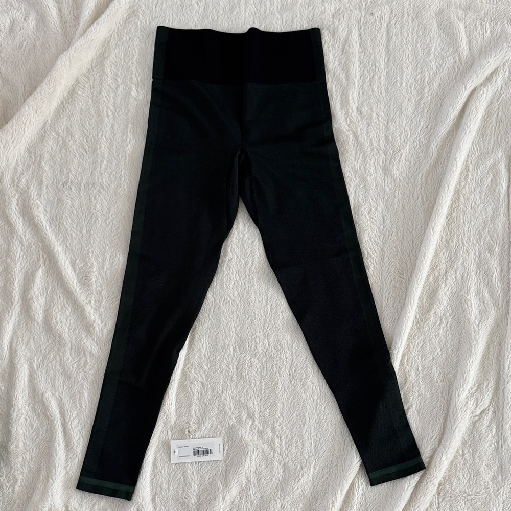 Outdoor Voices Black and Deep Green High-Waist Leggings